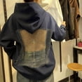 thumbnail image 2 of Kaondbfi Hollow Mesh Back Hoodie Women's Sweatshirt Casual Long Sleeve Pocket Tops Womens Fall Essentials Fashion Clothing, 2 of 5