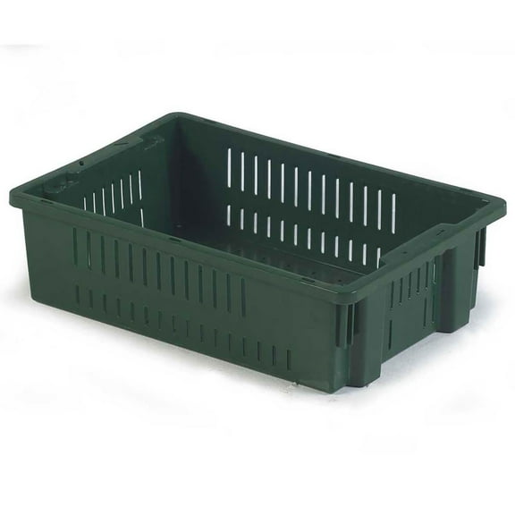 LEWISBins AF2013-6 Stack-N-Nest Agricultural Container, 19-11/16"L x 13-1/8"W x 5-5/8"H, Green, Lot of 10
