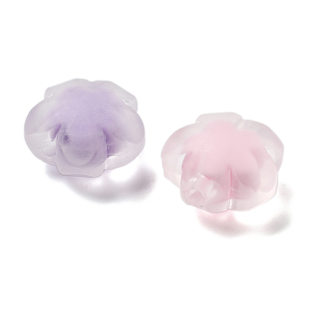 Frosted Transparent Acrylic Beads Bead in Bead Flower Mixed Color 16.5x17x10.5mm Hole: 3mm about 301pcs/500g DIY