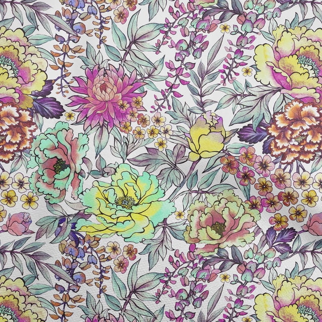 oneOone Viscose Chiffon Fuschia Pink Fabric Florals Craft Projects Decor Fabric Printed By The Yard 42 Inch Wide