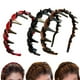 thumbnail image 1 of Pisexur Belleza Maquillaje Diadema vintage de 3 piezas con perlas artificiales y forma de cráneo alto, de terciopelo y cuentas onduladaspara mujeres y hombres, 1 of 5