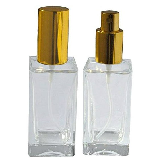 1 2/3 Oz (50 Ml) Empty Refillable Glass Perfume Bottle Atomizer Gold Lid