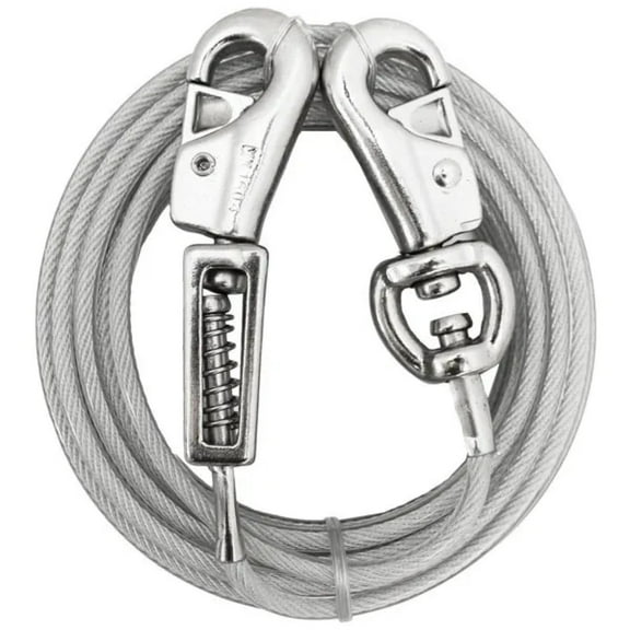 Extra Large Dog Tie Outs Spring Swivel Reinforced Latches No Tangles or Escapes (15 Feet)