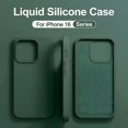 thumbnail image 2 of Luxury Liquid Silicone Cases For iPhone 16 Pro Max Bumper Shockproof Case For Apple iPhone 16 Plus Soft Cover Phone Accessories Brown For iPhone 16 Pro, 2 of 6
