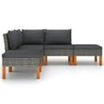 thumbnail image 3 of vidaXL 5 Piece Garden Lounge Set with Cushions Poly Rattan Grey, 3 of 5