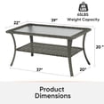 thumbnail image 6 of Unnifurnzi Outdoor Coffee Table-Patio Wicker Coffee Table with Tempered Glass Top and 2-Tier Storage Outdoor Table for Deck Porch Balcony Garden-Gray, 6 of 6
