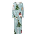 thumbnail image 5 of Puntoco Conjuntos de pijama cómodos para mujer Conjunto de pijama informal con cuello en V y pantalones largos con estampado navideño para mujer, 5 of 5