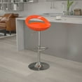 thumbnail image 2 of Flash Furniture Dash Contemporary Orange Plastic Adjustable Height Barstool with Rounded Cutout Back and Chrome Base, 2 of 12