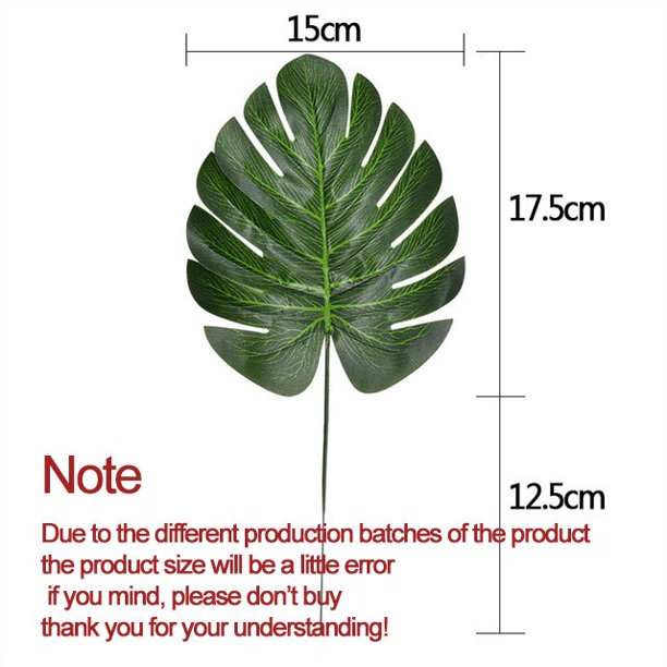 10-20 piezas plantas artificiales Tropical Monstera hojas de palma hoja de simulación para fiesta temática hawaiana decoración hogar jardín hojas falsas Tan Jianjun unisex