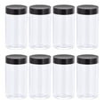 thumbnail image 1 of Uxcell 8oz/ 250ml Tarros de Plástico Redondos con Tapa de Tornillo Negra para Almacenamiento 12Pack, 1 of 5