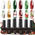 thumbnail image 1 of Kit de 6 esmaltes de uñas en gel para Navidad, gel de fototerapia de larga duración, pegamentos y aceites para uñas., 1 of 9