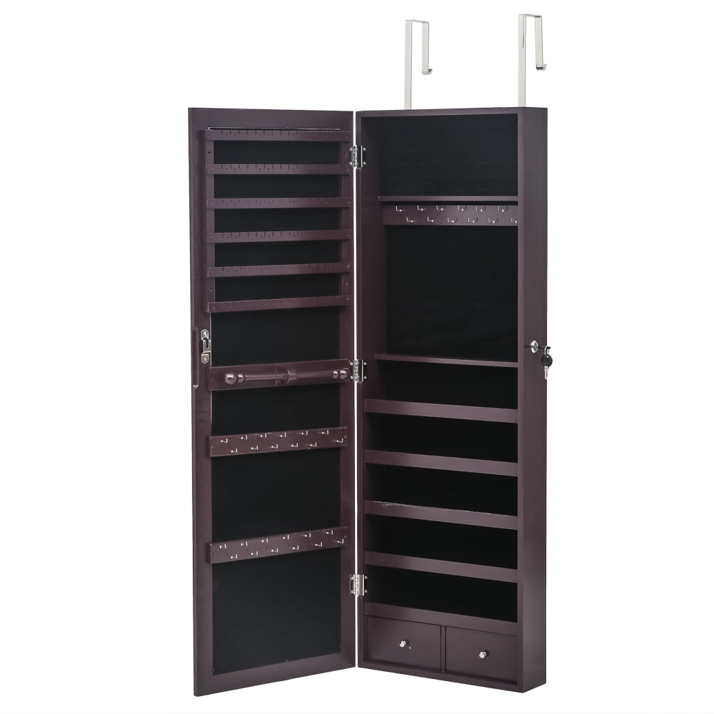 5-Layer LED Mirror Cabinets, Full Mirror Wall Mounted Cabinets, Brush Holders with Inner Mirror