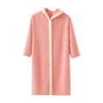 thumbnail image 3 of AINIYS Soft Fleece Bathrobe Hooded Absorbent Robe for Ages 3-10 Stylish Homewear for Daily Use and Travel Cozy Loungewear Absorbent Towel Pink Free Size, 3 of 10