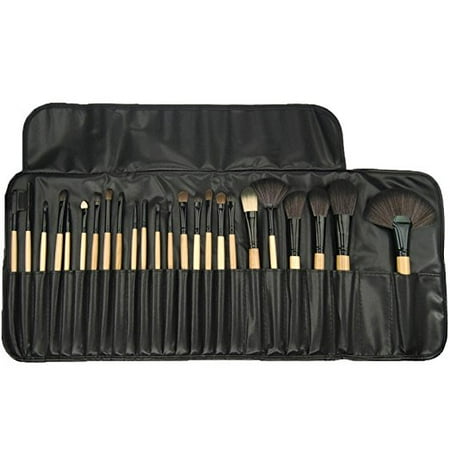 Professional Makeup Brushes, 24 Piece Set, Black, Great for Highlighting & Contouring, Includes Free Case, By Beauty (Best Affordable Makeup Brushes Set In India)