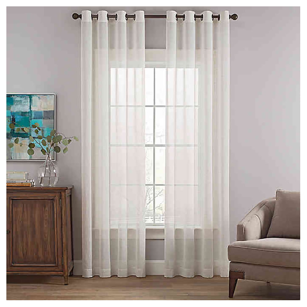 Elrene Home Fashions Bella Tab-Top Ruffle Sheer Window Curtain 