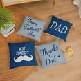 thumbnail image 5 of Happy Fathers Day Pillow Covers 16x16 Set of 4 Blue Throw Pillow Covers I Love Dad Cushion Covers Pillow Case Gift for PaPa Grandpa Birthday Home Outdoor Sofa Decoration (16 by 16), 5 of 6