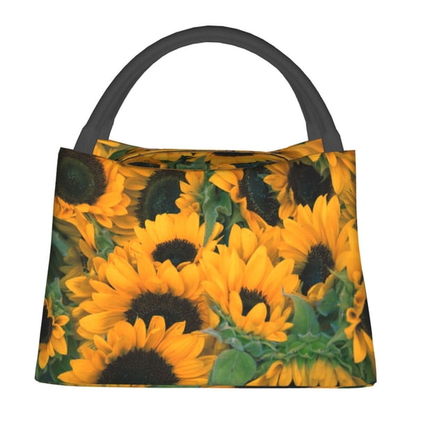 Fotbe Sunflowers 7 Bolsa Térmica Portátil con Estampado, Bolsa de Entrega de Alimentos Aislada, Bolsa Reutilizable de Gran Capacidad para Comidas y Supermercado