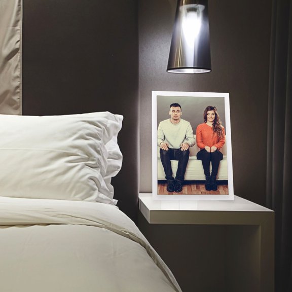 HOOWIFFY 1Pc Simple Style White Photo Frame Adornment for Living Room Wall Decoration