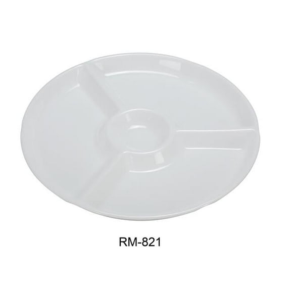 Yanco RM-821 Rome 4-Compartment Plate, White - Pack of 12