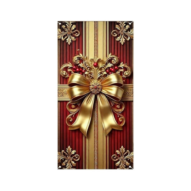 Cheapark Warm Door Cover Bow Banner - Reusable Weather-resistant Hanging Cloth Gift For Valentine's Day Party Courtyard Celebrat ion Decor