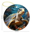 thumbnail image 2 of Oil Painting of A Sea Turtle with Coral And Sea Shells Ceramics Ornaments Sea Turtle Christmas Tree Ornaments Best Gifts for Christmas Housewarming Gift, 2 of 8