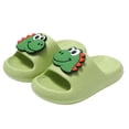thumbnail image 3 of Djtdsds Kids Dinosaur Slide Sandals, Soft Non- Open-Toe Slippers Color:Green,Size:9.5-10 Years, 3 of 7