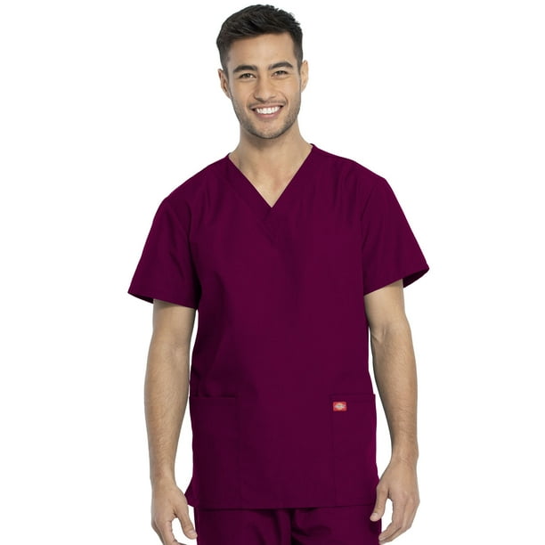 Dickies Dickies Unisex Scrubs Set for Top and Pant DKP520C, XXS, Wine