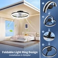 thumbnail image 3 of Ventilador de techo CHAREADA de 20" plegable con luz, 6 velocidades y control remoto, 3 of 7
