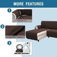 thumbnail image 5 of CJC L-Shaped Sofa Cover Reversible Sofa Slipcovers Sectional Couch Cover Chaise Lounge Slip Cover Furniture Protector for Pets Kids (Brown, L), 5 of 9