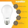 thumbnail image 2 of Sunlite LED A19 Light Bulbs, 15 Watts (100W Equivalent), Medium Base (E26), Non-Dimmable, Frost, ETL Listed, 3000K - Warm White 6-Pack, 2 of 5