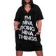 thumbnail image 1 of Camiseta con el nombre "Nina Doing Things" para mujer, vestido largo con bolsillo, ropa de verano., 1 of 6