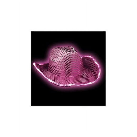 Blinkee 3996500 LED Flashing Cowboy Hat with Pink Sequins