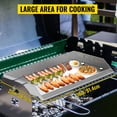 thumbnail image 1 of Parrilla de acero inoxidable VEVOR, placa rectangular superior plana universal de 36 x 22 pulgadas, parrilla antiadherente de carbón/gas para barbacoa con 2 asas y ranura de grasa con orificio, 1 of 9