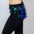 thumbnail image 5 of JGGSPWM Women's Sparkly Fringed Tie Side Wrap Skirt, Sequins Tassel Belly Dance Hip Scarf Waist Skirts for Party Green Free Size, 5 of 6