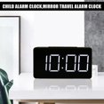 thumbnail image 3 of Reloj de mesa con espejo, alarma Digital multifuncional, repetición de hora, luz Led nocturna, escritorio H, 3 of 5