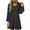 A0448-Black, variant on QUINDOS Dresses for Women 2025 Casual Square Neck Sundress Long Sleeve Sun Dresses Summer Solid Color Button Pleated Mini Knee Length Womens Dresses