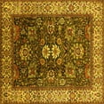 thumbnail image 1 of Ahgly Company Machine Washable Indoor Square Oriental Yellow Industrial Area Rugs, 8' Square, 1 of 4