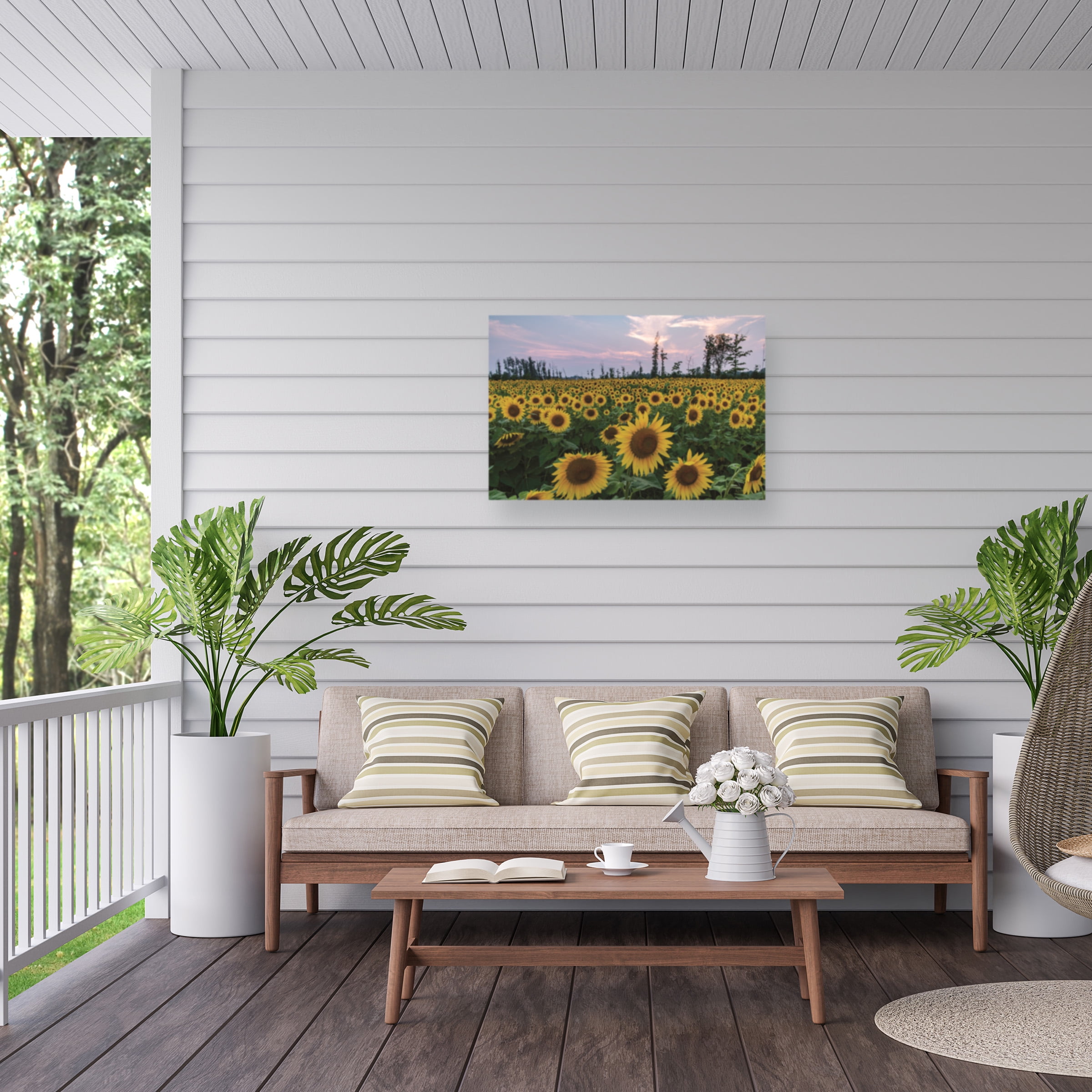 Kurt Shaffer 'Sunflowers Of Hope' Outdoor Canvas 16x24