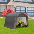 thumbnail image 3 of Outdoor Portable Storage Shelter Shed, Portable Shed with Waterproof Cover & Roll-up Zipper Door, Heavy Duty Portable Storage Tents for ATV, Motorcycle, Lawn Mowers, Garden Tools, 3 of 7