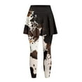 thumbnail image 4 of POLEROWomens Brown Cow Print Athletic Skirt with Leggings Butt Lifting Tennis Skirted Legging Yoga Skirts Slim Fit Tights Lounge Pants Trousers Workout Pants for Women Plus Size, 4 of 6