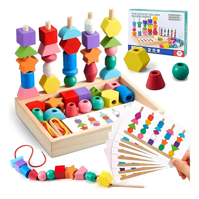 Juguetes Montessori Secuenciación De Cuentas,regalos Niños Xtellar multicolor