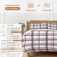 thumbnail image 6 of 3 Piece Pink Black Plaid Duvet Cover Set California King,Microfiber Comforter/Quilt Cover with Corner Ties and 2 Pillowcases,Farmhouse Pink Black Checkered All Season Soft Bedding with Zipper Closure, 6 of 8