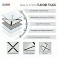 thumbnail image 4 of PowerSellerUSA Self-Stick Vinyl Modern Geometric Floor Tiles Ultra Durable 1.5mm Thick Tiles, 2-Pack/40 Square Ft., 12" x 12", Black/White Criss Cross, 4 of 8