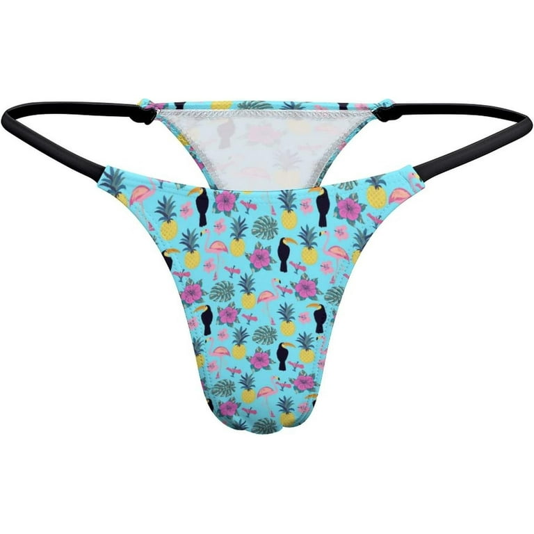 Toucan and Flamingo Pineapple Women's Panties G-Strings Thong Sexy