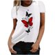 thumbnail image 2 of ICHUANYI Clearance Women's Fashion Casual Printing Round Neck Loose Short Sleeve T Shirt Pullover Tops(White, M) ICHUANYI WER2023080909202, 2 of 5