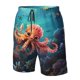 thumbnail image 4 of Balery Underwater Plant Octopus Traje de Baño Estilo Hawaiano para Hombre, Shorts de Secado Rápido con Bolsillos-Large, 4 of 6
