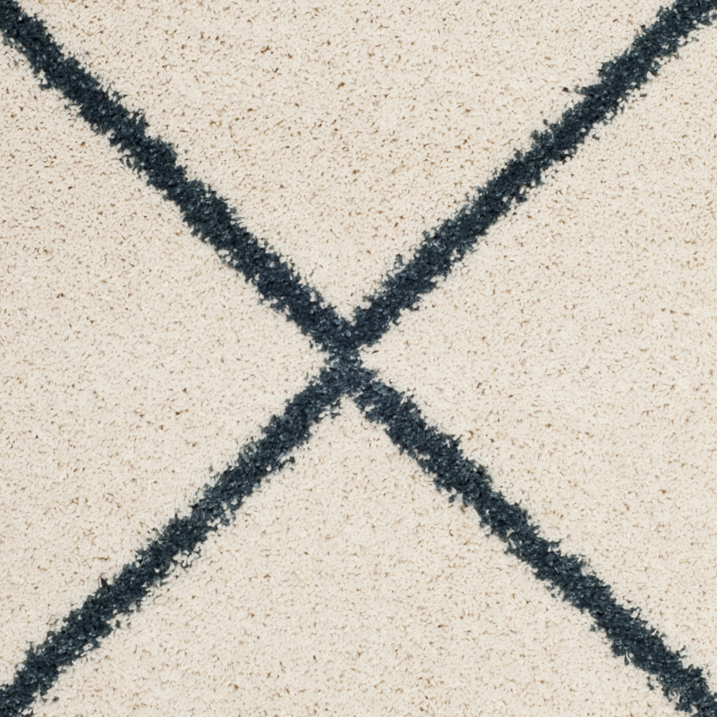 SAFAVIEH Hudson Amias Geometric Shag Area Rug, Ivory/Slate Blue, 5'1" x 7'6"