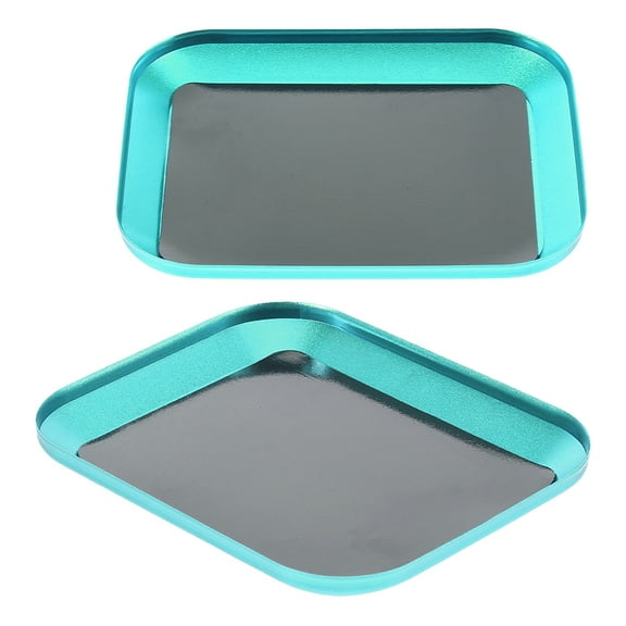 2pcs Aluminum Alloy Magnetic Screw Tray Auto Repair Convenient Magnetic Parts Holder Screws and Nuts Storage Tray Small Parts Tray for Home Garage and Craft Room