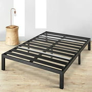 Best Price Mattress King Bed Frame - 14 Inch Metal Platform Beds [Model E] w/Steel Slat Support (No Box Spring Needed), Black