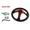 thumbnail image 3 of Stay Tuned Performance 350MM Deep Dish Drift Style Red Stitch Carbon PVC Leather 6-Hole Steering Wheel, 3 of 3
